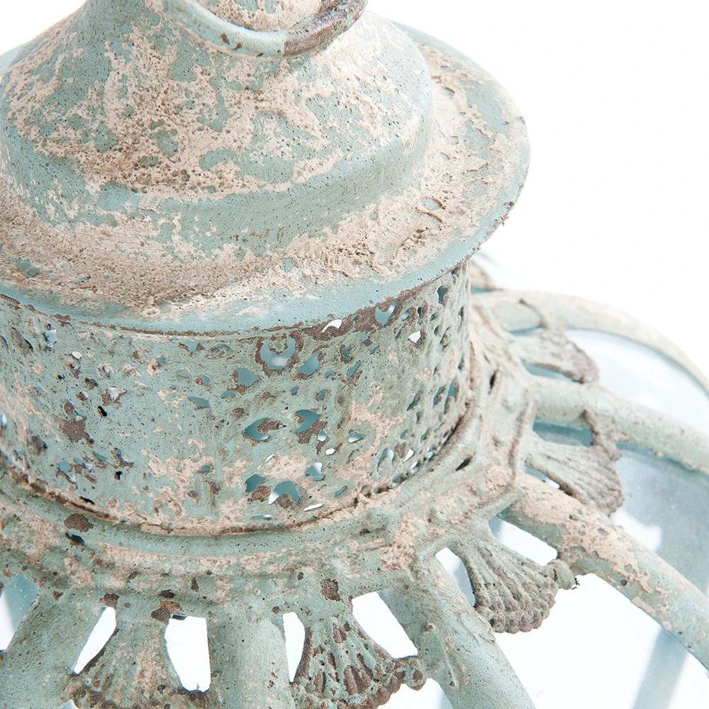 Lantern Ø 29x55 cm white iron candle holder by Clayre & Eef.