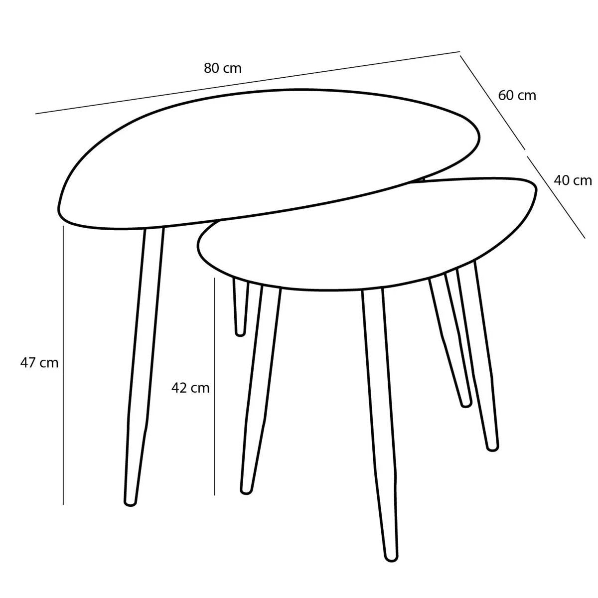 Side table set Black by Mica Decorations