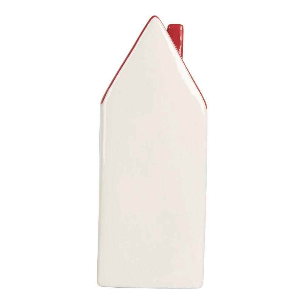 Decoration house with LED 7x6x19 cm white ceramics by Clayre & Eef.