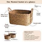 Extra Large Laundry Basket – Square Boho Hamper – Woven Decorative Basket – Storage Basket Made of Natural Water Hyacinth (2 sizes) MENTARI by Soeji