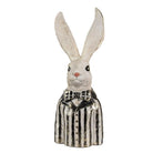 Rabbit statue 42 cm White Black Polyresin Easter decoration by Clayre & Eef.