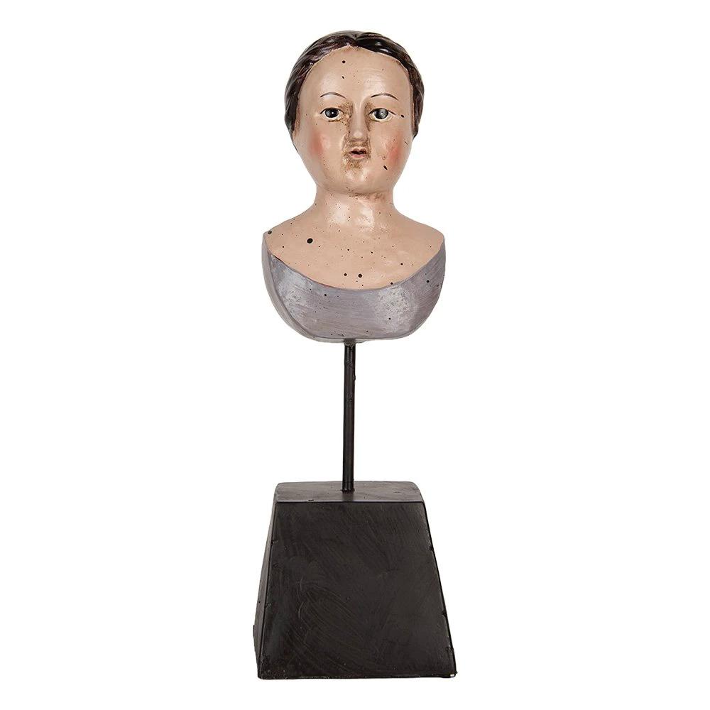 Decoration image woman 11x11x34 cm beige plastic by Clayre & Eef.