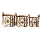 Laundry Basket Plant Basket Large Storage Basket Round NASARI Made of Banana Fibre with a Macrame Pattern made of Cotton by Soeji