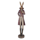 Decoration Statue Rabbit 16x14x75 cm Gold-colored Plastic by Clayre & Eef.