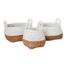 Woven Storage Basket White – Boho Decorative Basket – Square Laundry Basket – Shelf Basket Made of Banana Fibre MAJALENGKA white (3 sizes) by Soeji