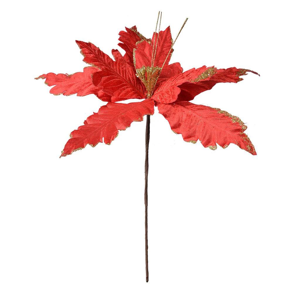 Artificial plant Christmas star Ø 34x48 cm Red Plastic Christmas decoration by Clayre & Eef.