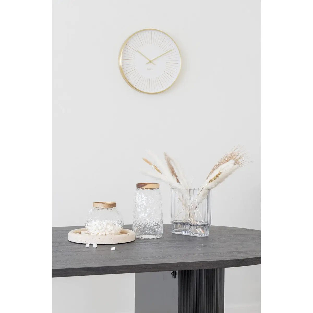 Takamaka Wall Clock - Gold, Aluminum/Glass, Ø40 cm by EMIRELLE