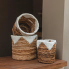 Small Seagrass Basket MENIK | Plant Basket | Woven Boho Basket | Planter | Round Flower Basket | Macrame Basket by Soeji
