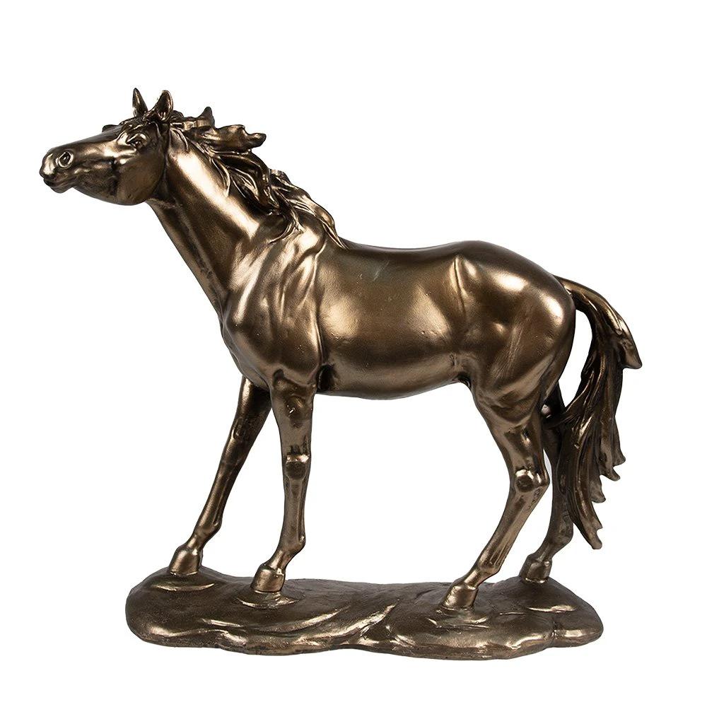 Decoratie Beeld Paard 34x10x32 cm Bruin Polyresin by Clayre & Eef.