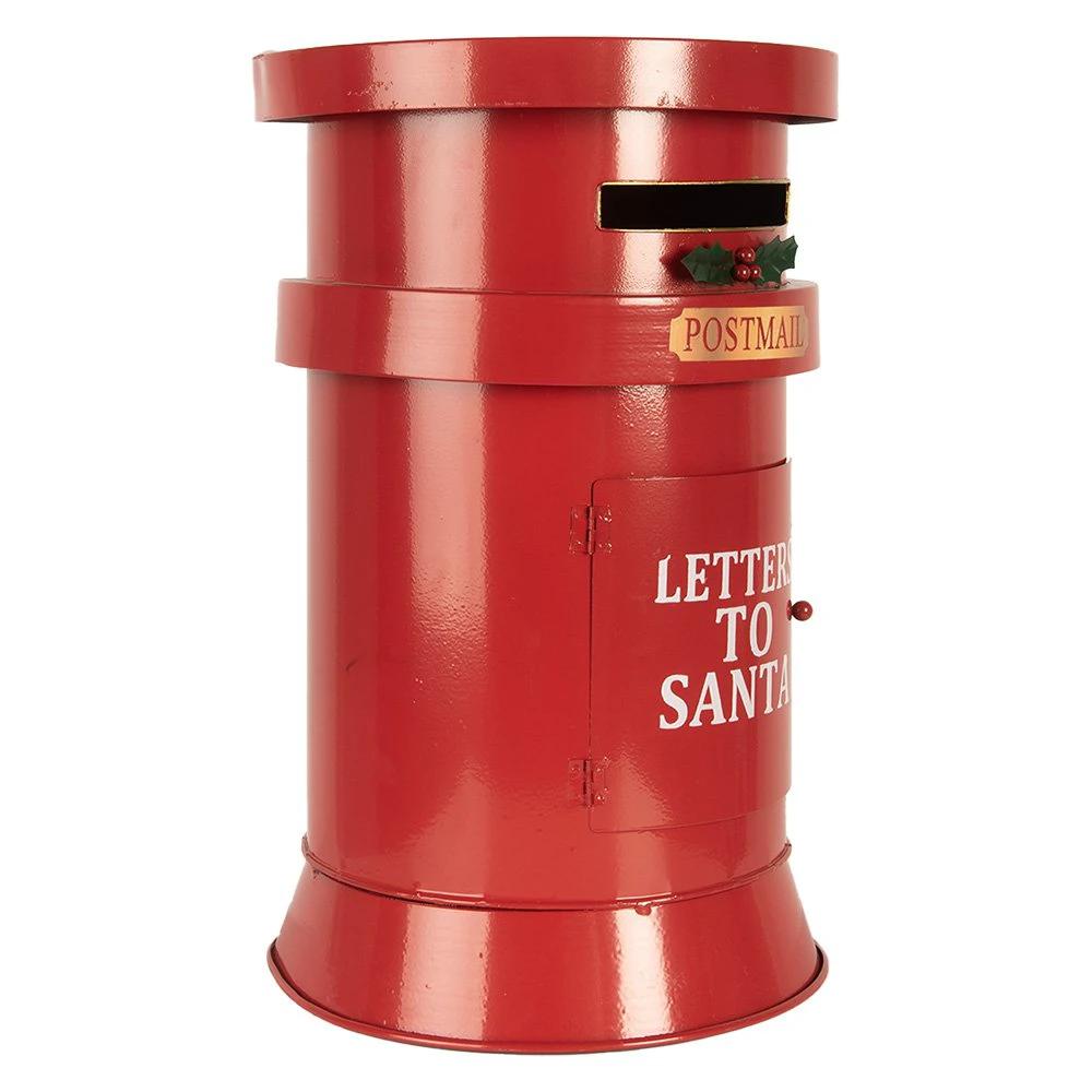 Weihnachtsdekoration Briefkasten Ø 24x38 cm rotes Metall von Clayre & Eef.