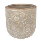 Flowerpot Ø 20x19 cm Gray Ceramic by Clayre & Eef.