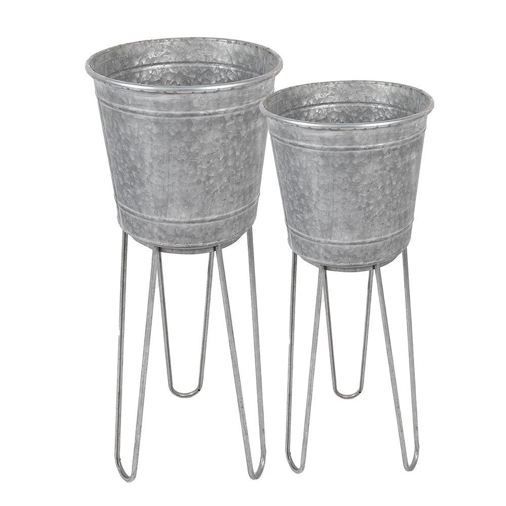 Decoration plant holder (2) Ø 35x31/87 / Ø 31x27/76 cm by Clayre & Eef.