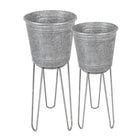 Dekorativer Pflanzenhalter (2) Ø 35x31/87 / Ø 31x27/76 cm von Clayre & Eef.