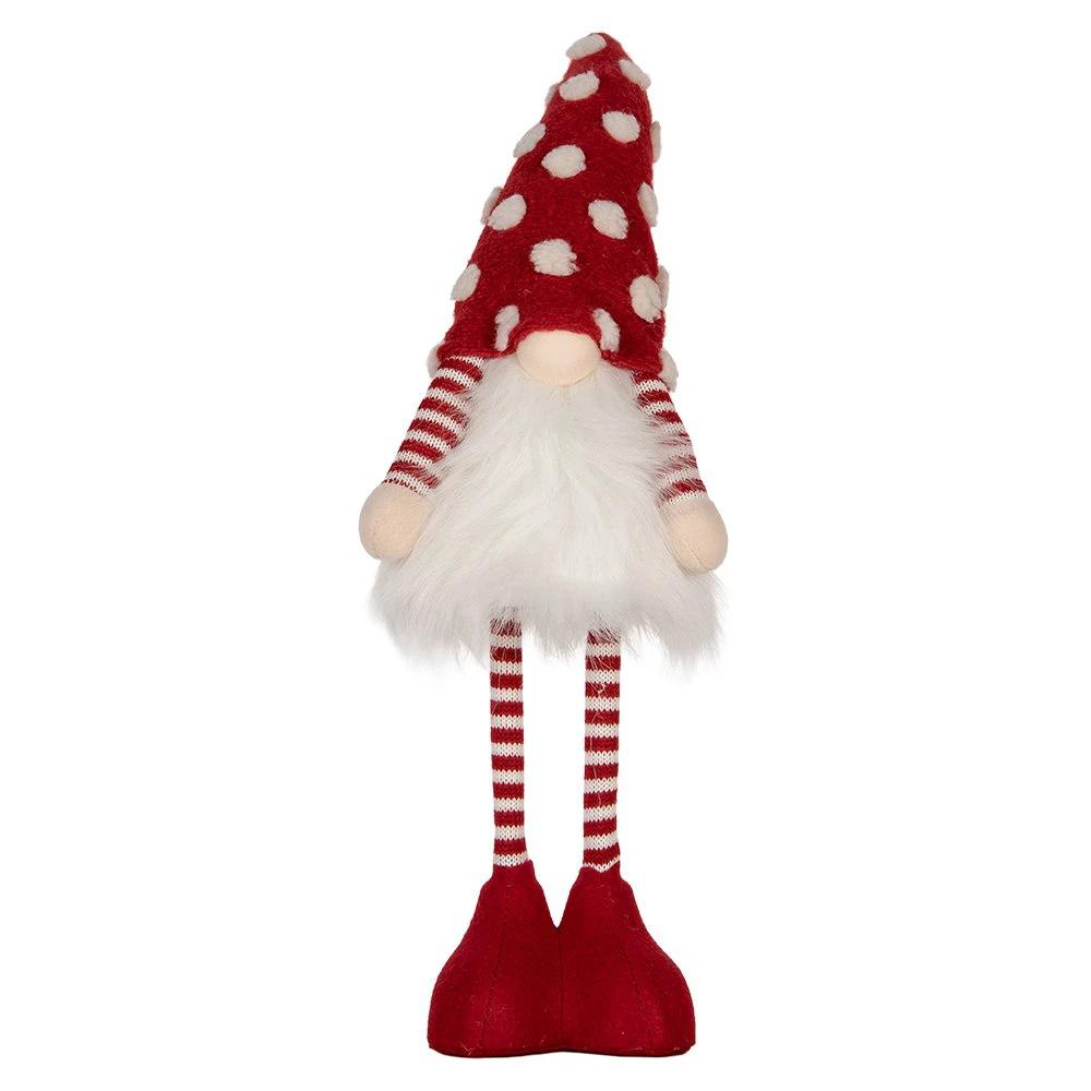 Christmas decoration with LED lighting Kabouter 8x12x56 cm red synthetic by Clayre & Eef.