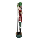 Christmas Decoration Sculpture Nutcracker 60x41x207 cm Red Green Metal by Clayre & Eef.