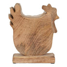 Beeld Haan 18x5x21 cm Wit Bruin Hout Woonaccessoires by Clayre & Eef.