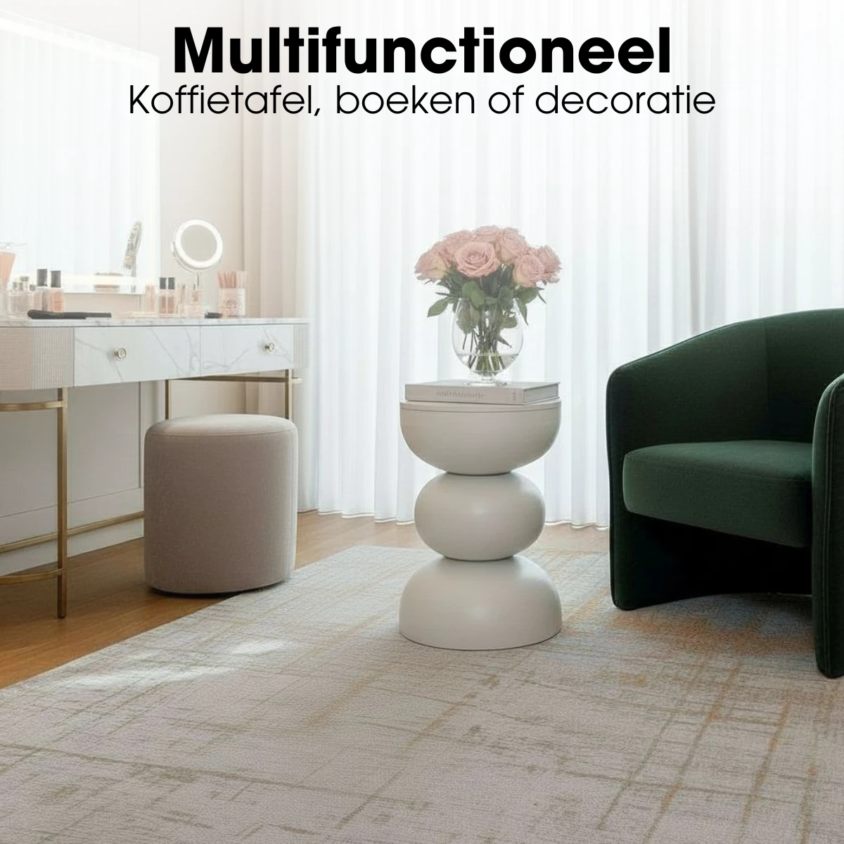 Side table Luna Off-white by Mica Decorations