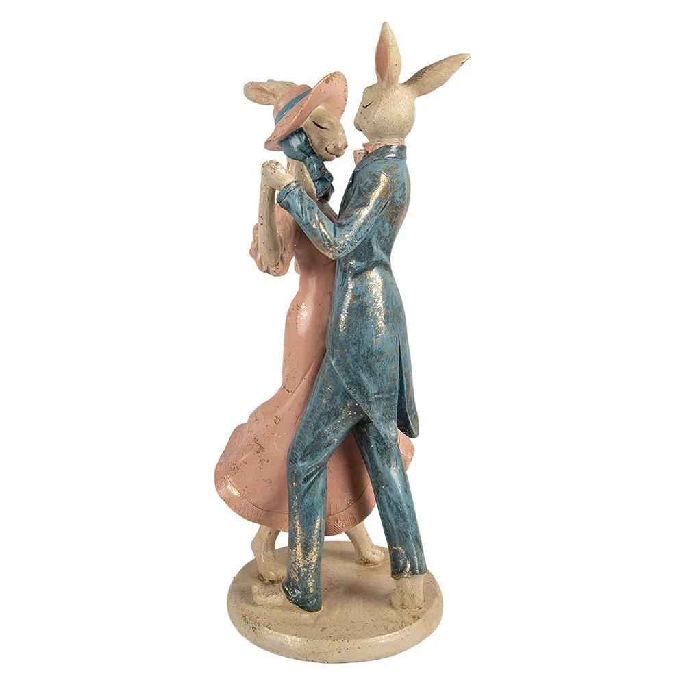 Decoration Statue Rabbit 20x18x47 cm Beige Plastic by Clayre & Eef.