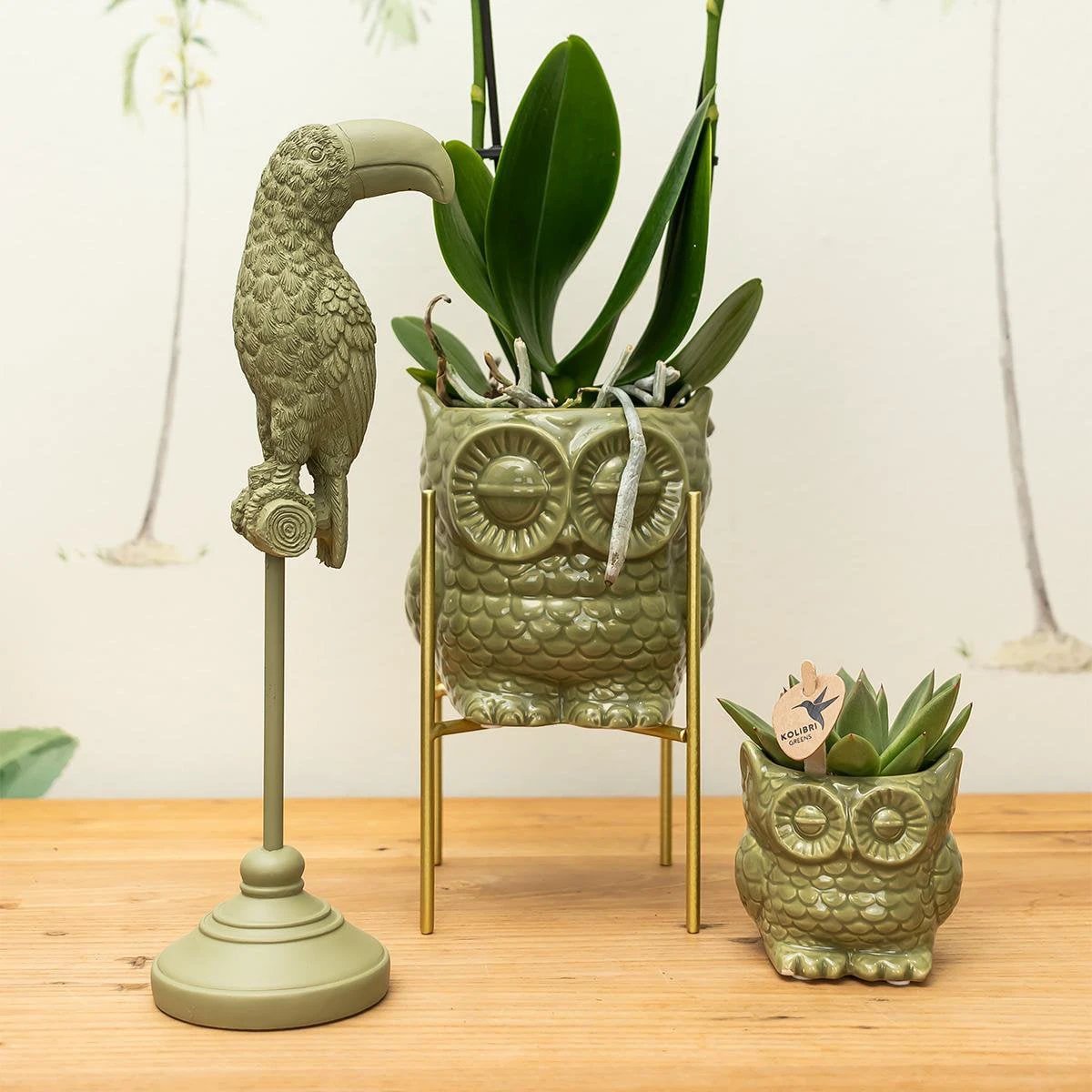 Hummingbird Home | Ornament - Decoration statue Toucan - Green by Kolibri Company