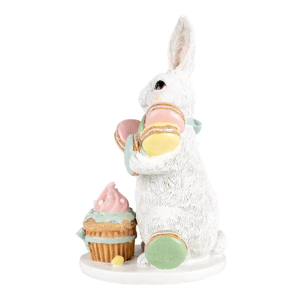 Decoration image rabbit 25 cm white plastic macarons by Clayre & Eef.