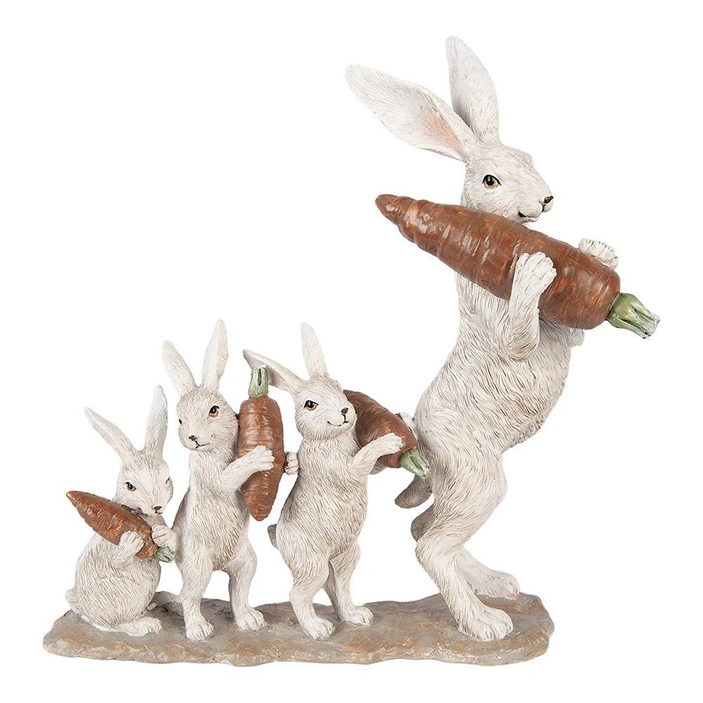 Decoration Statue Rabbit 34x13x33 cm Beige Plastic by Clayre & Eef.