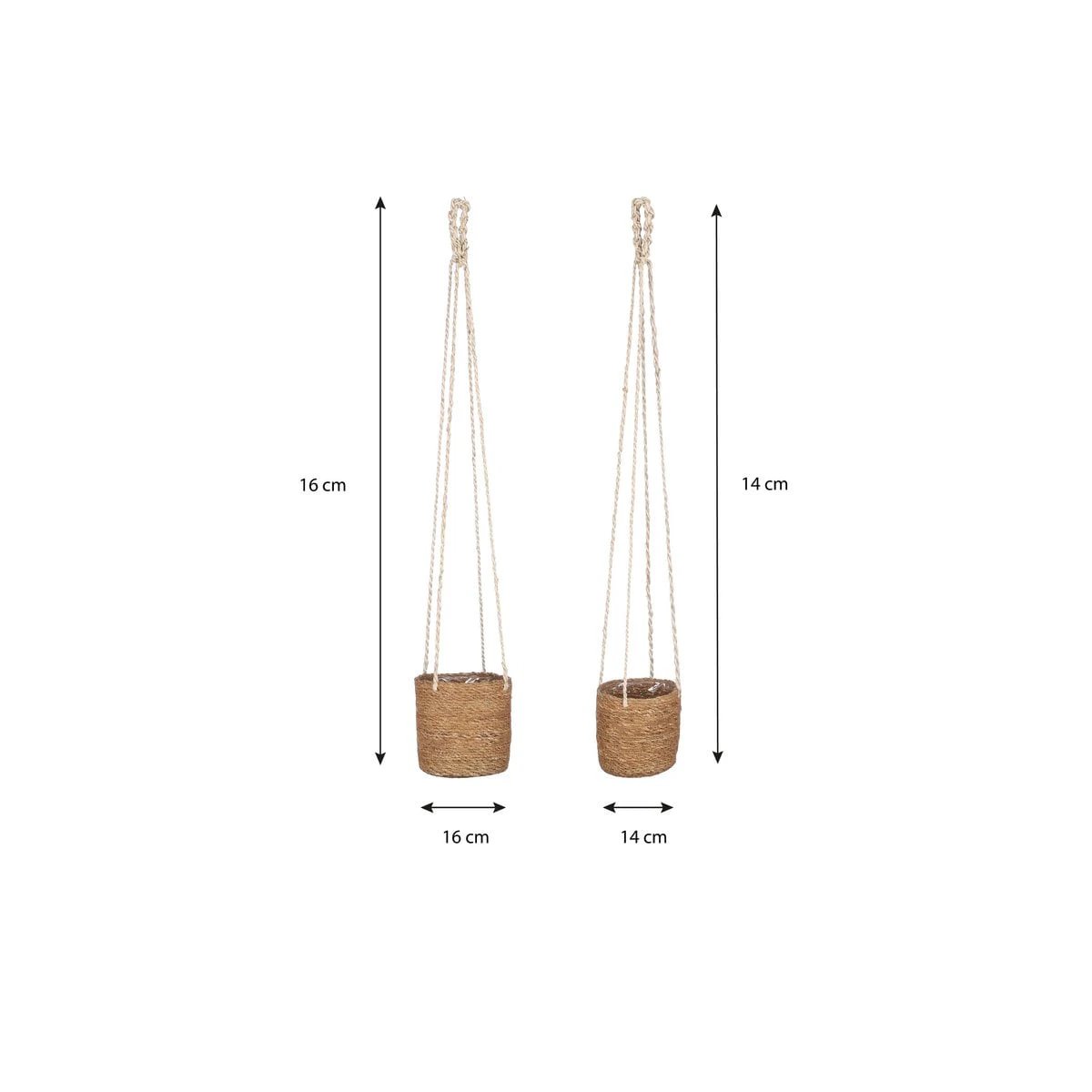 Plant basket set Atlantic Light brown by Mica Decorations