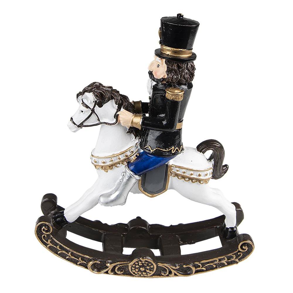 Decoration nutcracker on rocking horse 15x5x18 cm by Clayre & Eef.