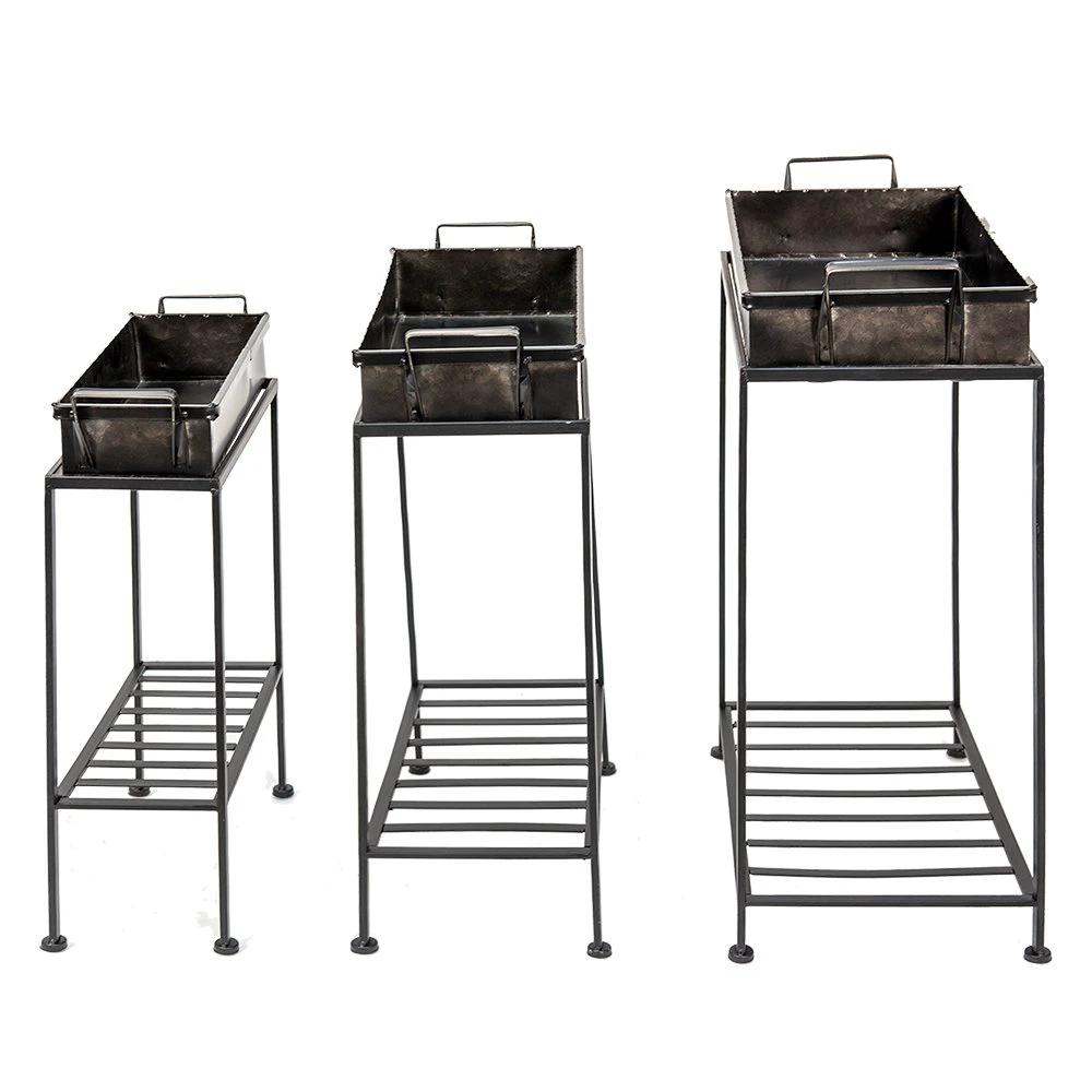 Planthouder staand (3) 47x25x69 / 42x40x63 / 36x16x56 cm by Clayre & Eef.