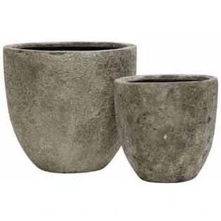 Plantenpot - Laki relic beige set Ø36/25 x H34/25 cm - (set van 2 stuks) by Vase The World