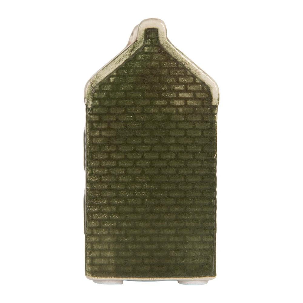 Decoration House with LED House 4x4x8 cm Green Ceramic by Clayre & Eef.