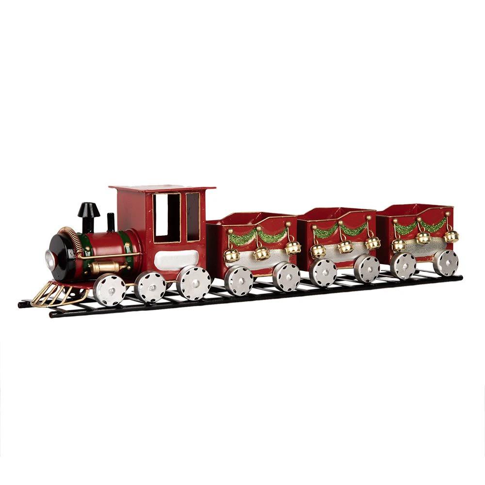 Decoration image train 58x12x14 cm red metal by Clayre & Eef.
