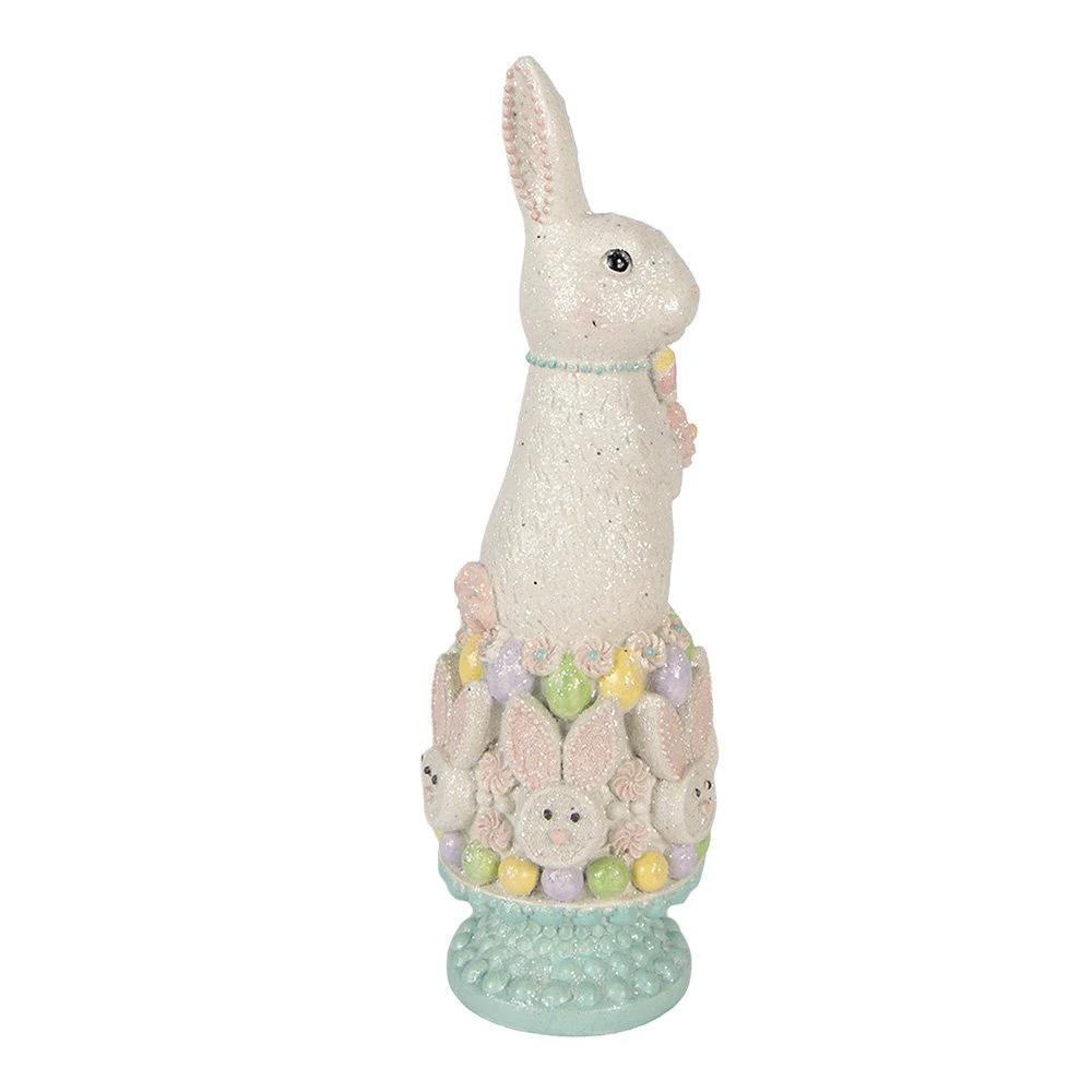 Decoration Statue Rabbit 12x11x34 cm White Plastic by Clayre & Eef.