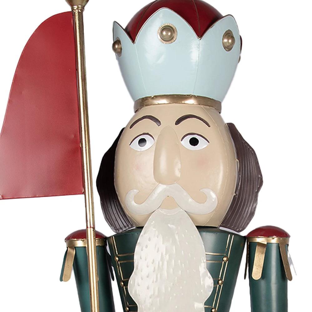 Christmas Decoration Statue Nutcracker 67x41x210 cm Green Red Metal by Clayre & Eef.