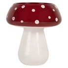 Tea light holder Ø 8x9 cm Red White Glass by Clayre & Eef.