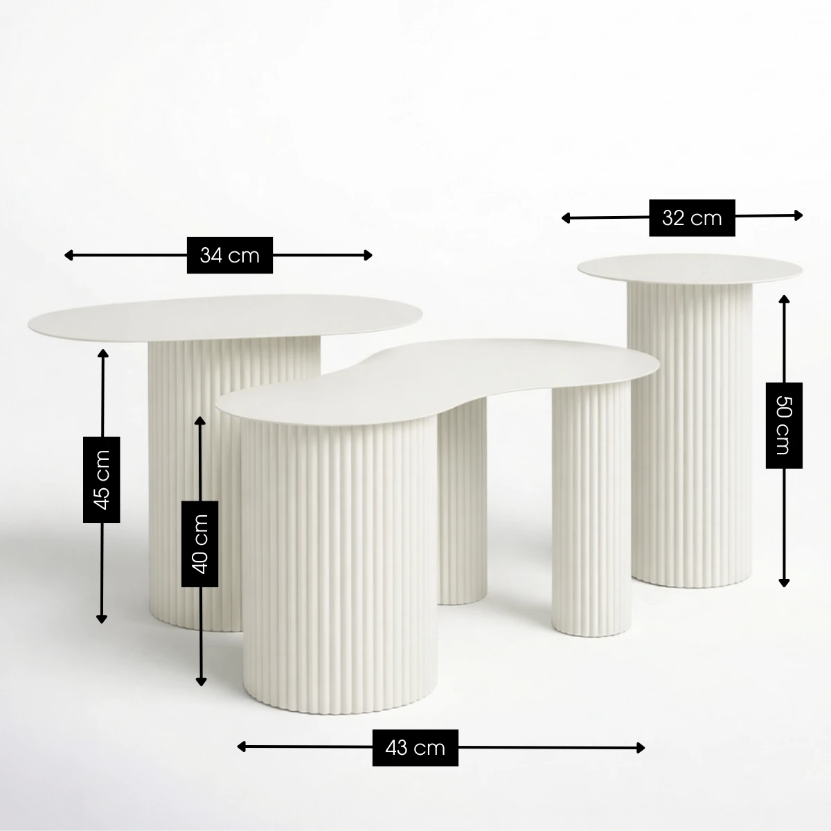 Side table Lux Off-white by Mica Decorations