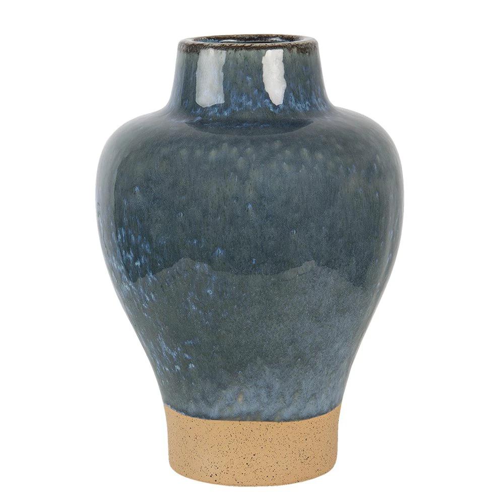 Vase Ø 21x31 cm blue ceramic decoration vase by Clayre & Eef.