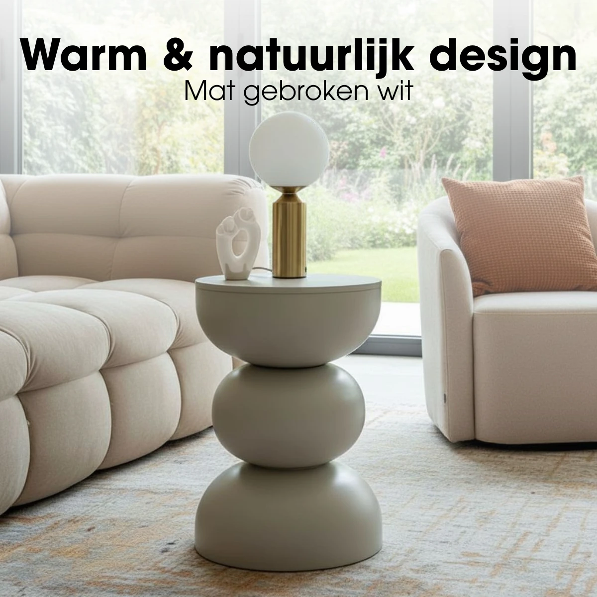 Side table Luna Off-white by Mica Decorations