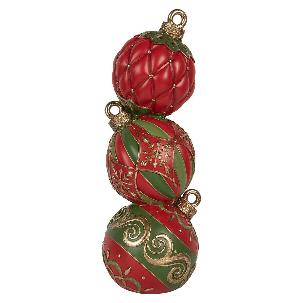 Christmas decoration with LED lighting 14x14x40 cm Red Plastic by Clayre & Eef.