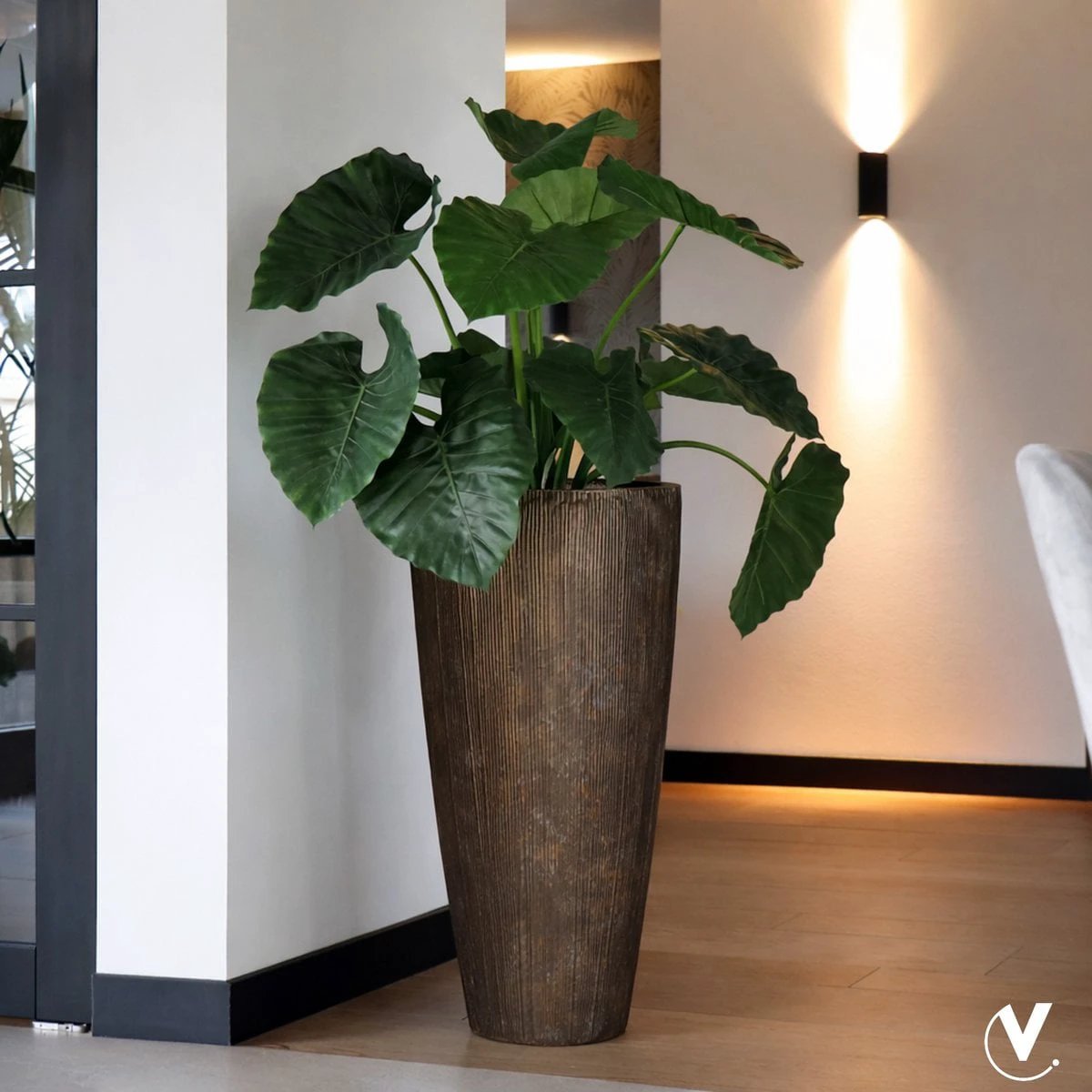 Plantenpot - Java S stripe dark rustic by Vase The World
