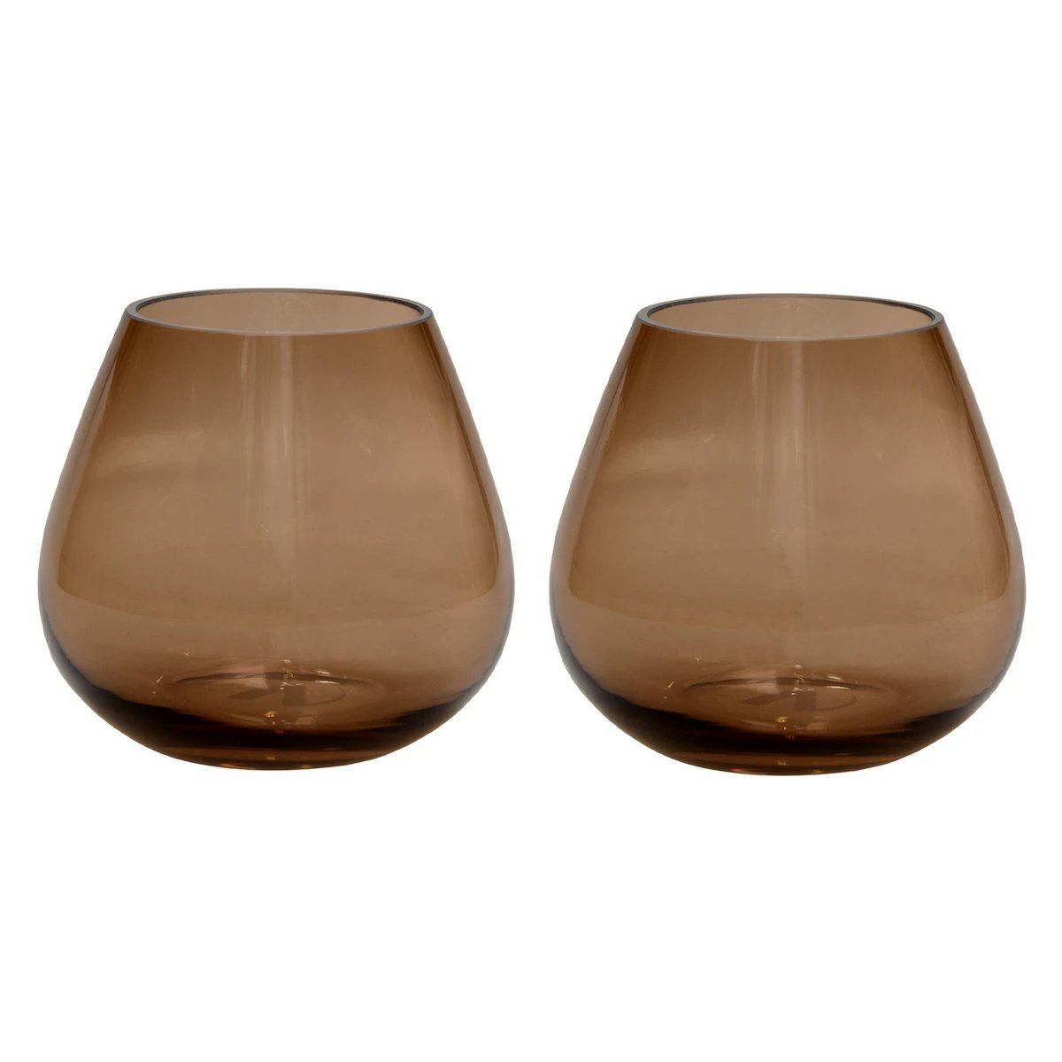 Tea light holder - Tasman XS taupe Ø12.5 x H11.5 cm (set of 2 pieces) by Vase The World