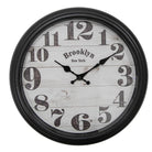 Wall clock Ø 40x7 cm Black Beige Plastic Wall Clock by Clayre & Eef.