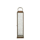 Herslev Lantern, glass/metal, antique brass look, 12x12x49 cm by EMIRELLE