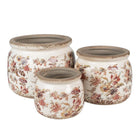Flowerpot Ø 20x15 cm beige pink ceramic flower flowerpot inside by Clayre & Eef.