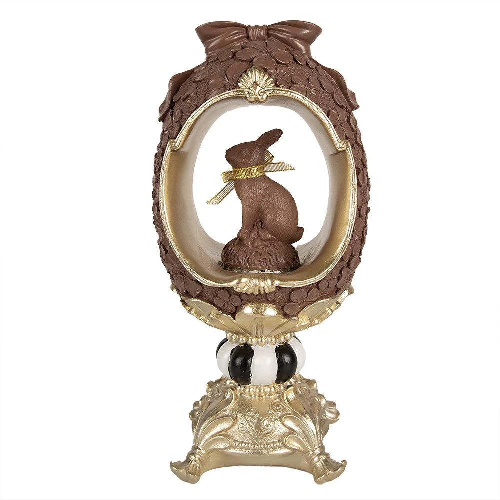 Decoration Statue Rabbit 30 cm Brown Polyresin Easter Decoration by Clayre & Eef.
