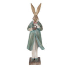 Decoration Statue Rabbit 14x11x48 cm Gold-colored Plastic by Clayre & Eef.