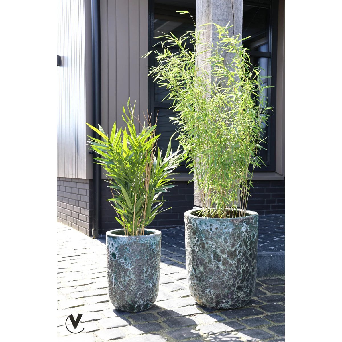Plant pot - Fuji Relic Jade Set Ø36/26 x H45/35 cm (set of 2 pieces) by Vase The World