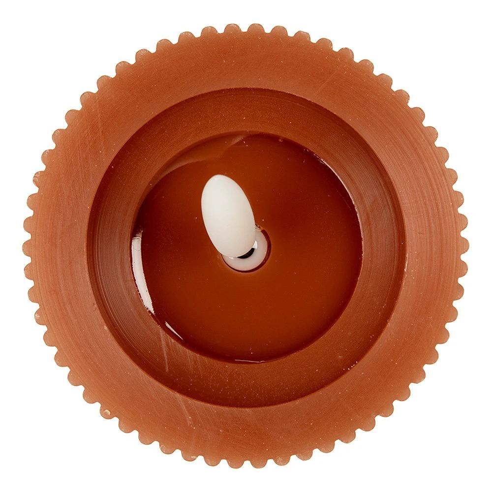 LED Kaars Ø 8x13 cm Bruin Wax by Clayre & Eef.