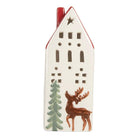 Decoration house with LED 7x6x19 cm white ceramics by Clayre & Eef.