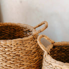 Round Woven Laundry Basket – Bulbous Boho Hamper – Natural Plant Basket – Large Water Hyacinth Storage Basket (2 sizes) CITRA by Soeji