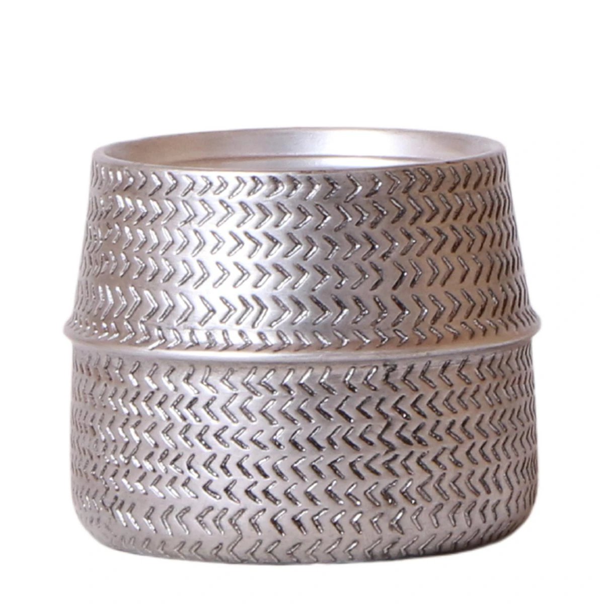 Kolibri Home | Groove Flowerpot - Silver Ceramic Sierpot - Ø9cm by Kolibri Company